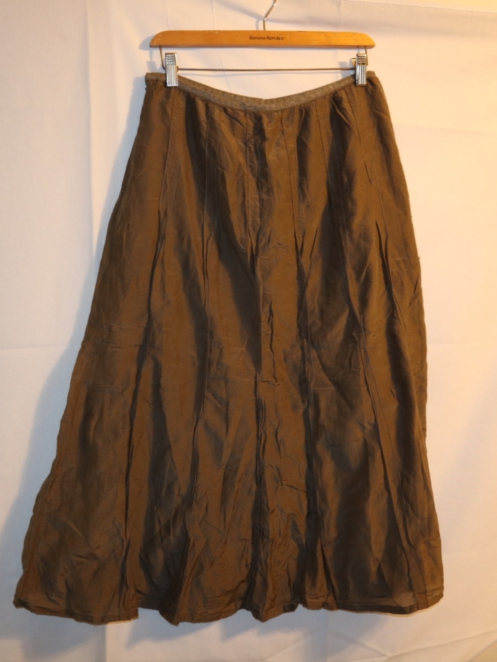 Nic + Zoe SILK A-line Pleated Skirt Women  Brown  Midi Size 10 - Picture 2 of 9